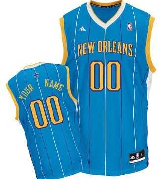 Men & Youth Customized New Orleans Hornets Blue Jersey